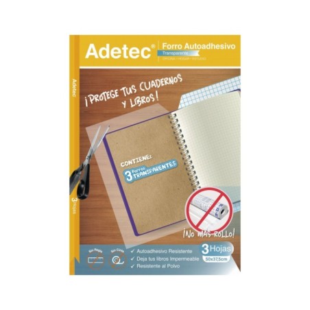 FORRO AUTO TRANSPARENTE ADETEC 3UN 50 X 37.5 3UN 3460