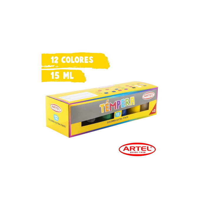 TEMPERA 12 COLORES ARTEL