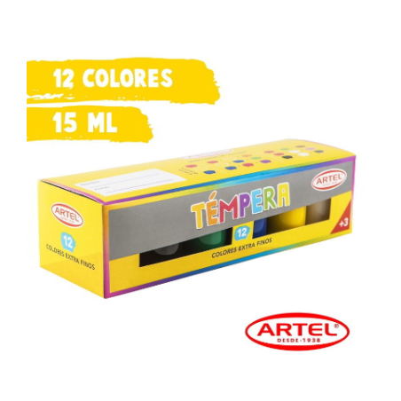 TEMPERA 12 COLORES ARTEL