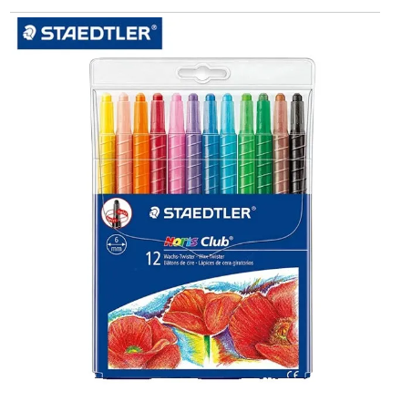 LAPICES DE CERA 12 COL DELGADIS GIRATORIOS NORIS 220