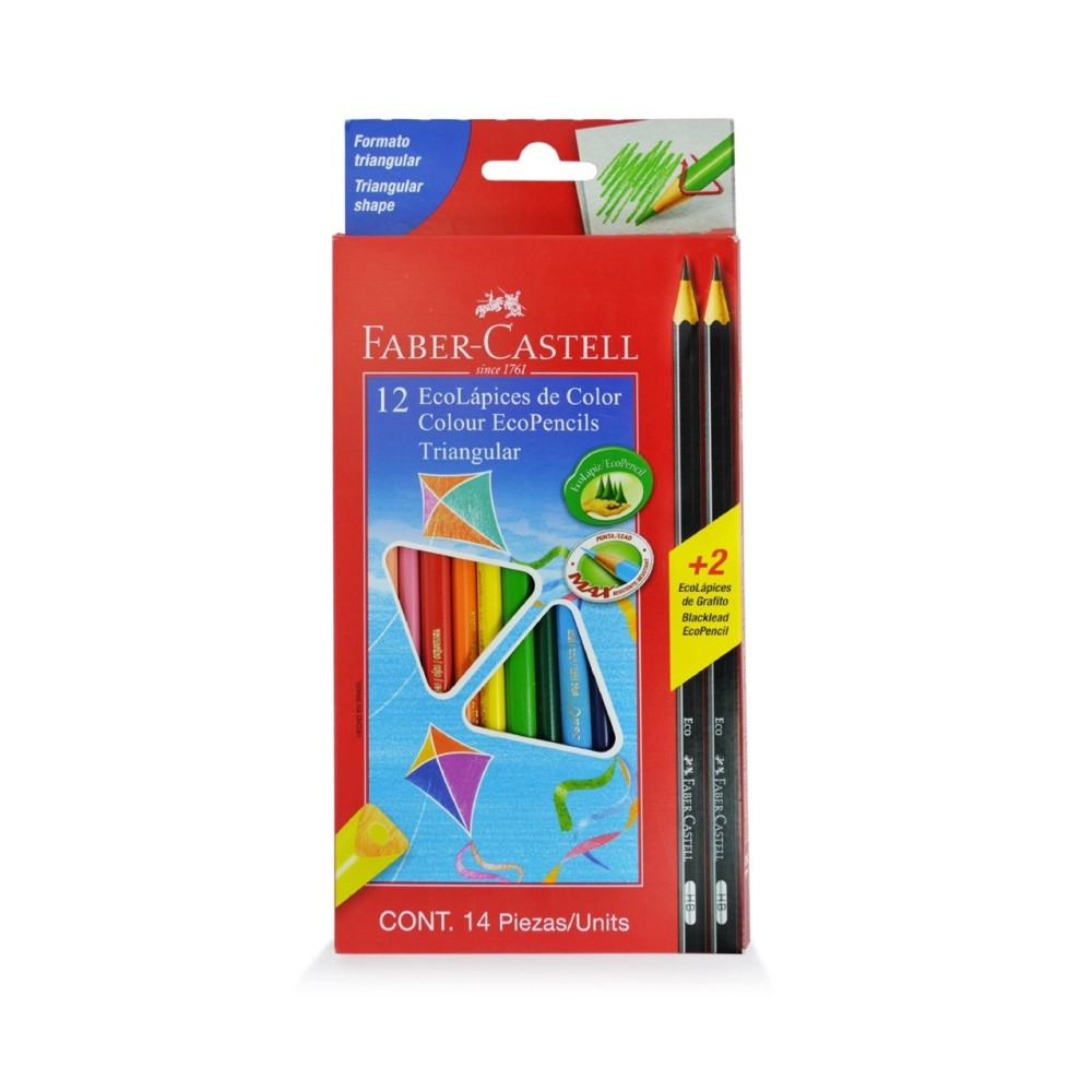 LAPICES COLOR 12 COL+2GRAF FABER TRIANGULAR