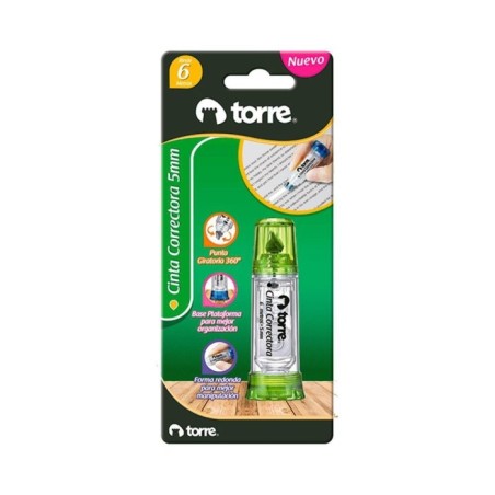 CORRECTOR CINTA 5MM X 6MT TORRE COLORES 30284