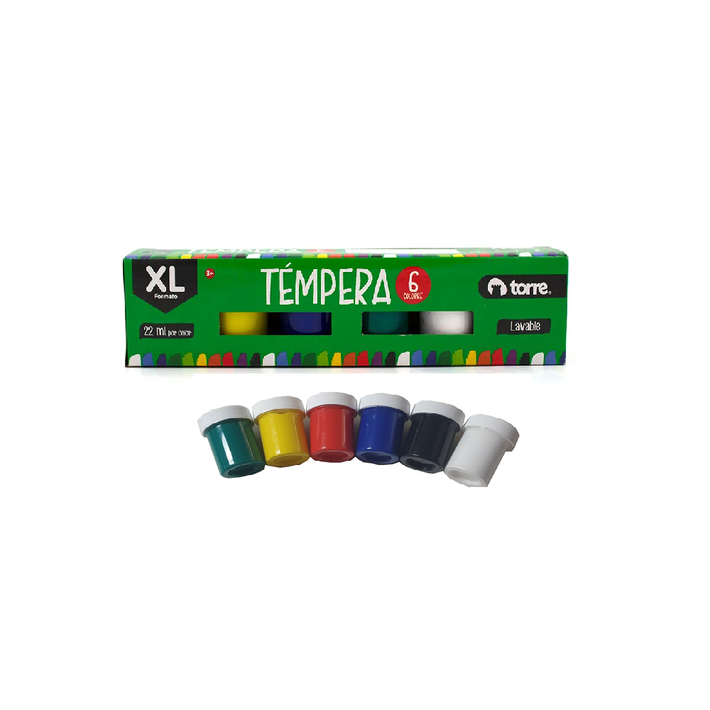TEMPERA 6 COLORES TORRE XL 22ML 11827