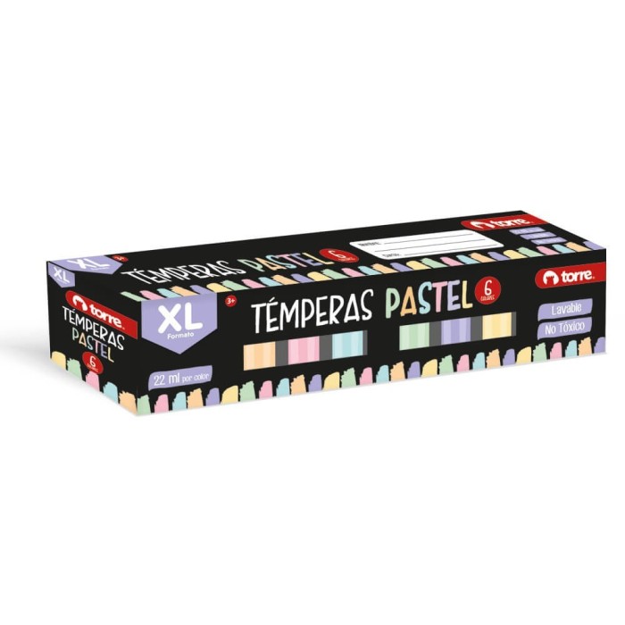 TEMPERA 6 COLORES PASTEL XL...
