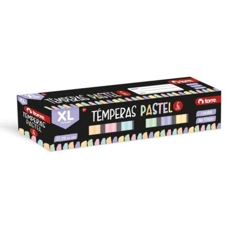 TEMPERA 6 COLORES PASTEL XL TORRE 6UND 31791