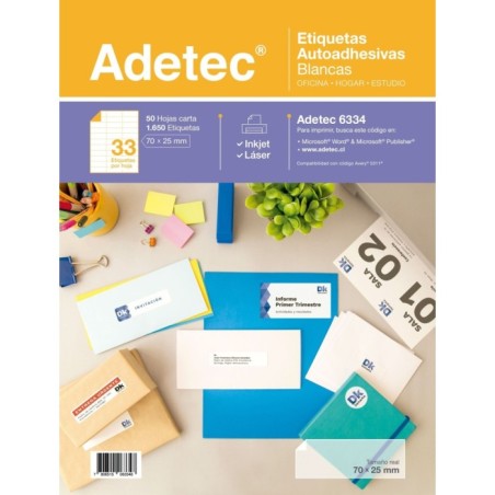 ETIQUETA 70 X 25 33 ETIQUETA 50 HJS ADETEC 6334i