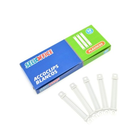 ACCOCLIPS PLASTICO SELLOFFICE 50 UND BLANCO