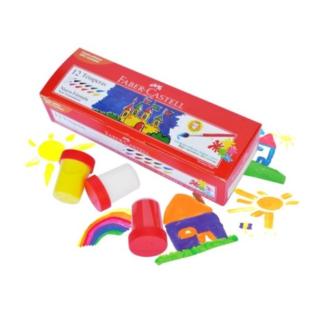 TEMPERA 12 COLORES FABER CASTELL 163012i