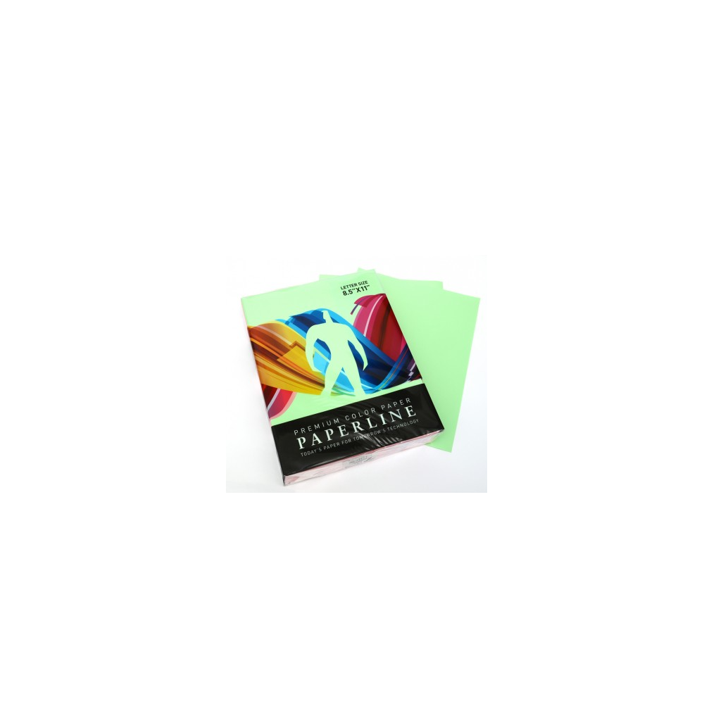 RESMA DE PAPEL OFICIO COLOR VERDE 500 HJS PAPERLINE
