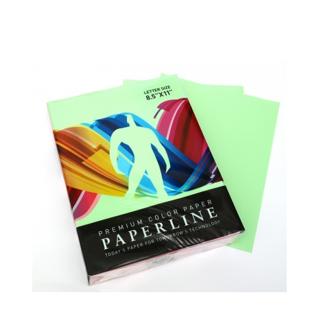 RESMA DE PAPEL OFICIO COLOR VERDE 500 HJS PAPERLINE