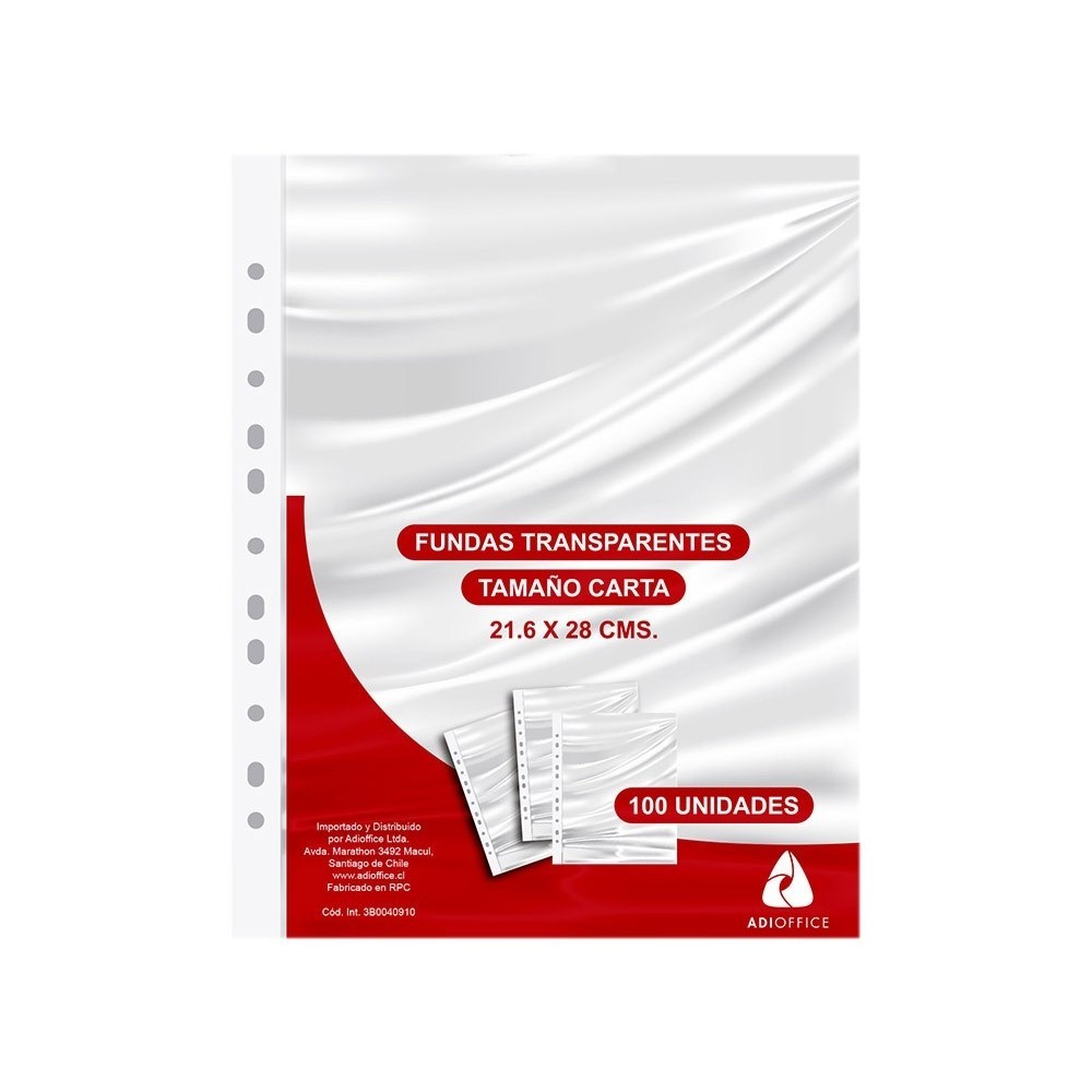 FUNDA PLASTICA CARTA 100 UND ADIOFFICE 35MMi