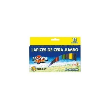 LAPICES DE CERA JUMBO 12 COL PROARTE GRUESO 13022i