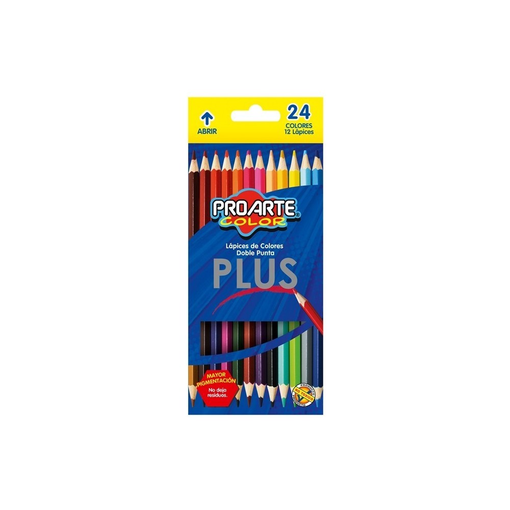 LAPICES 12UND COLOR 24 COL DOBLE PUNTA PROARTE 28569 LAi