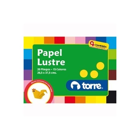 CARPETA PAPEL LUSTRE 20 HJ 15 COLORES TORRE.17881