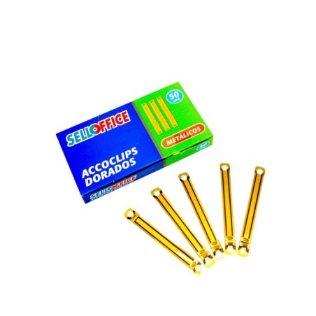 ACCOCLIPS METALICO SELLOFFICE 50UND DORAD3B001021i