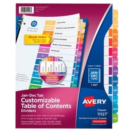 SEPARADOR CARTA MENSUAL COLOR AVERI 11127i