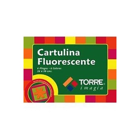 BOLSON CARTULINA FLUOR 6COL TORRE 18049i