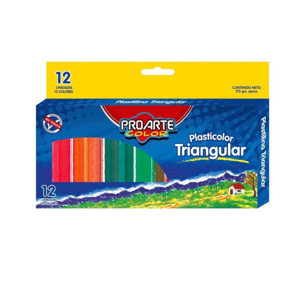 PLASTICINA 12 COL PROARTE TRIANGULAR 18899-9