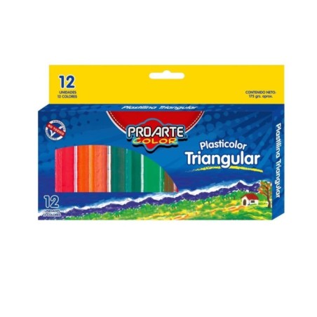 PLASTICINA 12 COL PROARTE TRIANGULAR 18899-9