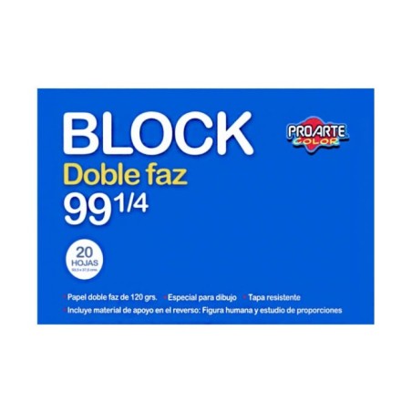 BLOCK DIBUJO N99 1/4 DOBLE FAZ PROARTE 12402-8