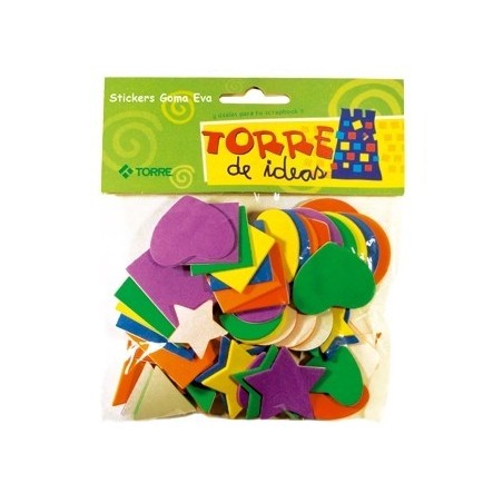 MANUALIDAD FIGURAS ADHESIVAS GOMA EVA TORRE. i