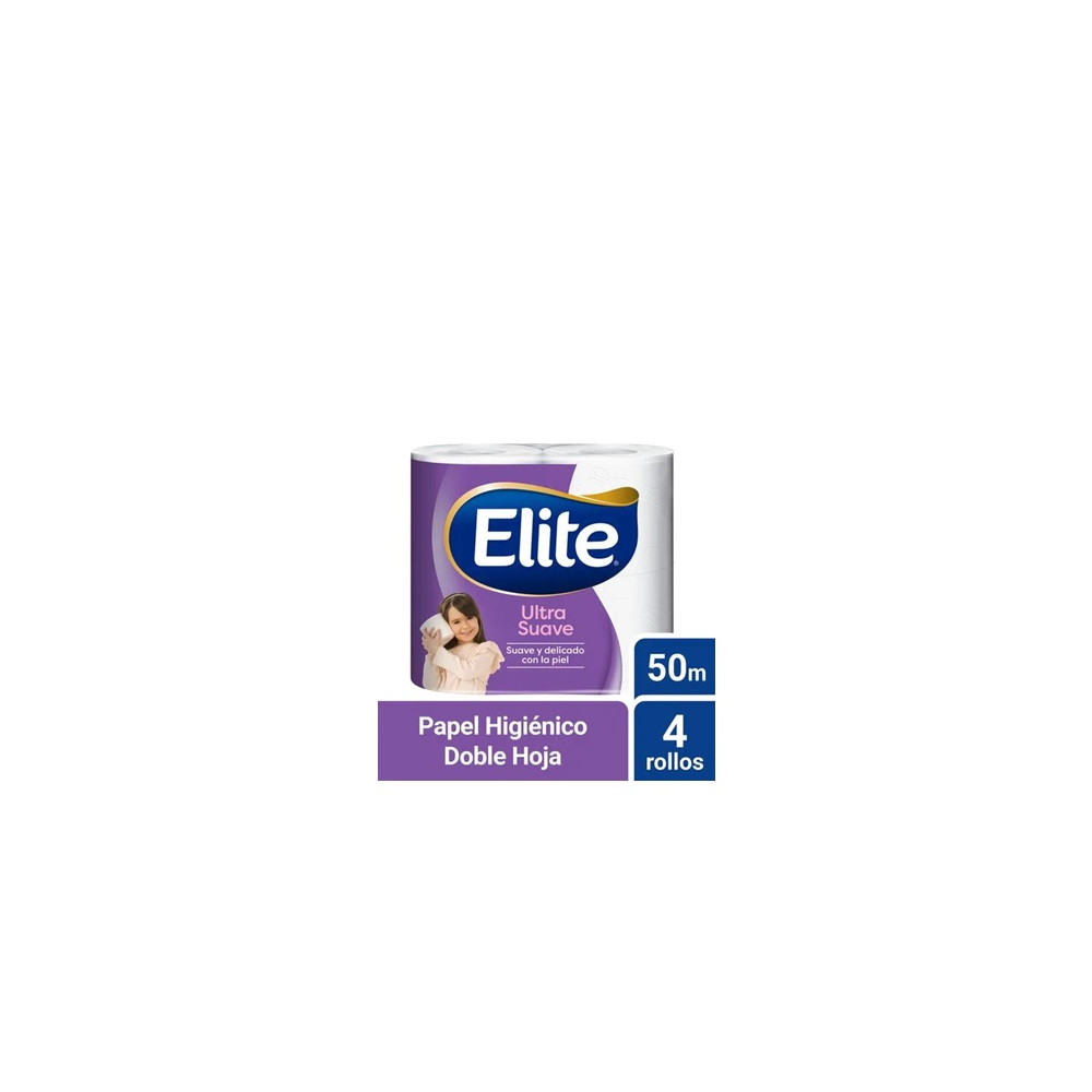 PAPEL HIGIENICO ELITE 4 ROLLOS 50 MTS DOBLE HOJA