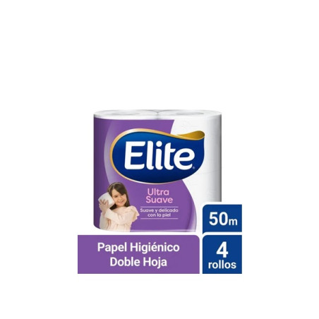 PAPEL HIGIENICO ELITE 4 ROLLOS 50 MTS DOBLE HOJA
