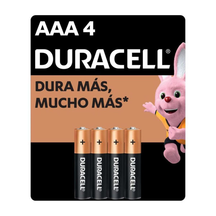 PILAS AAA DURACELL PACK 4 UND