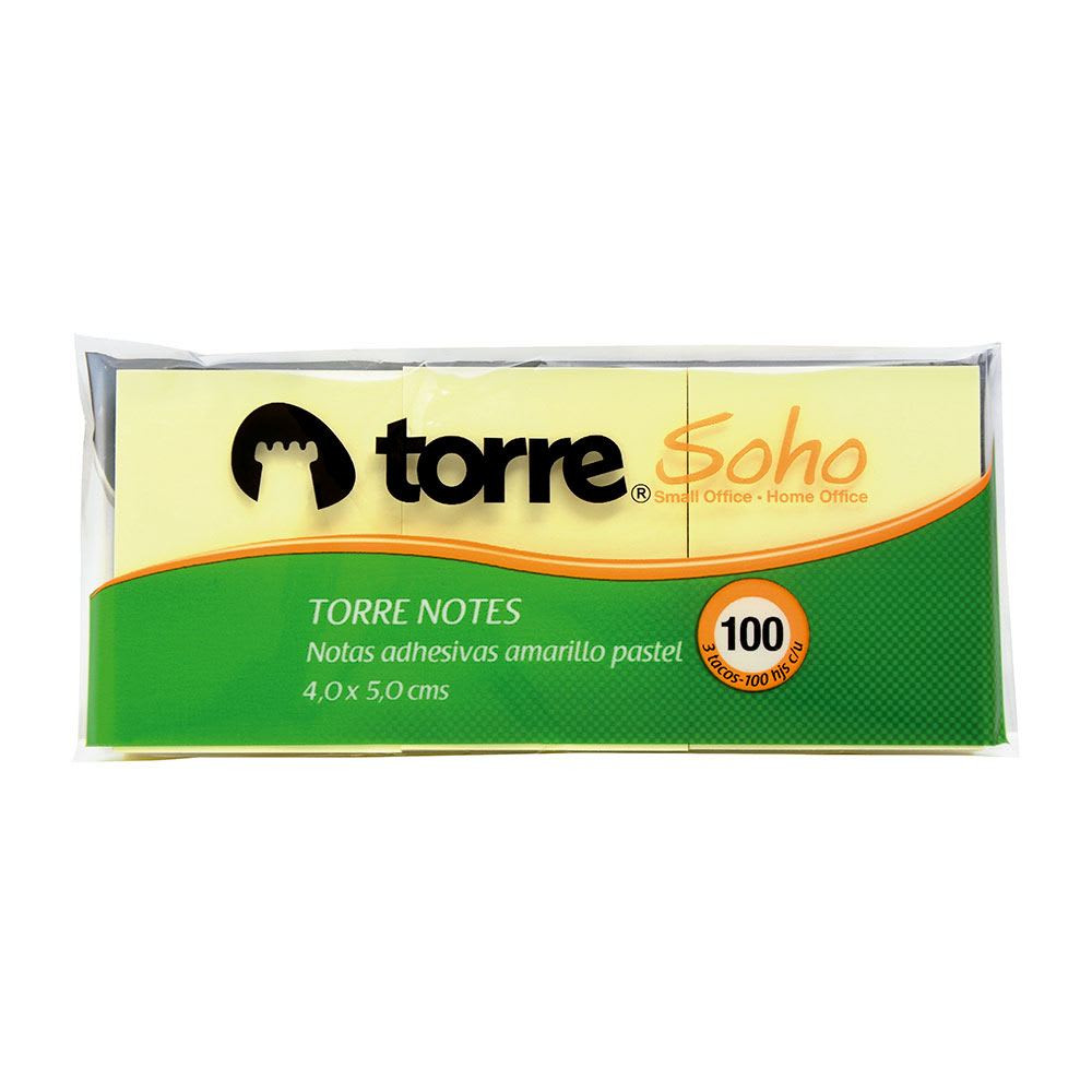 PACK 3 POST IT 653 38 X 50 AMARILLO TORRE. 21485