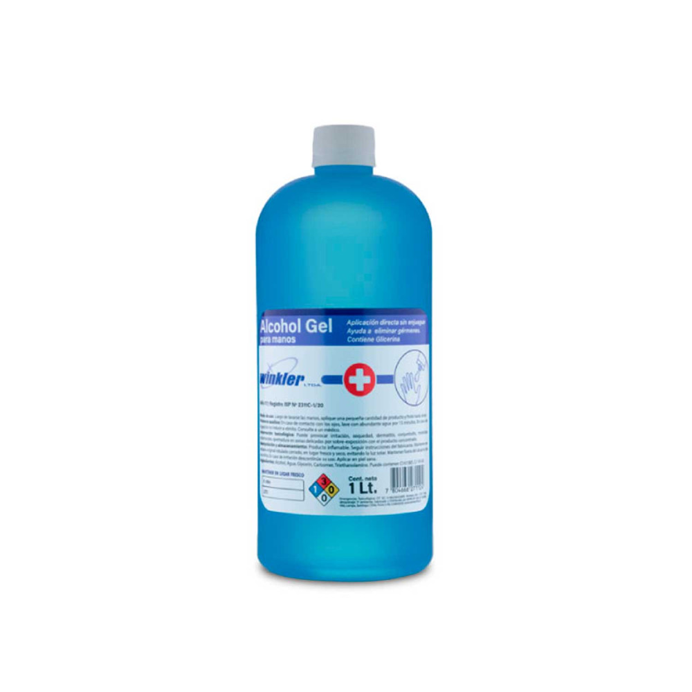 ALCOHOL GEL 1 LITRO ( con resolucion ISP )
