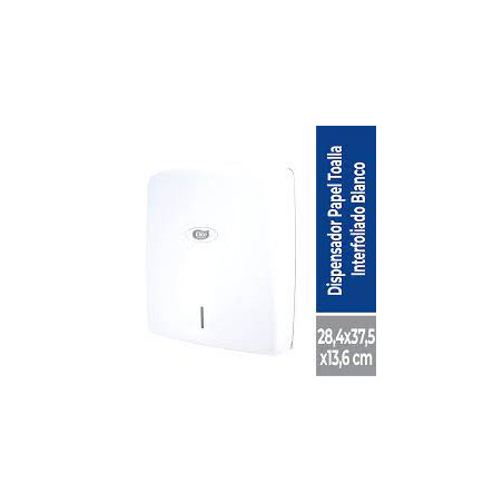 DISPENSADOR TOALLA INTERFOLIADA ELITE TAPA BLANCA