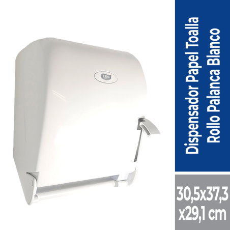 DISPENSADOR TOALLA JUMBO C/PALANCA ELITE BLANCO