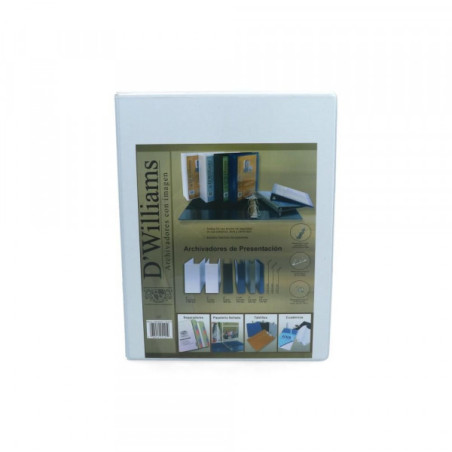 ARCHIVADOR PRESENTACION OFICIO 0.5" 2 AROS DWILLIAMS BLANCO