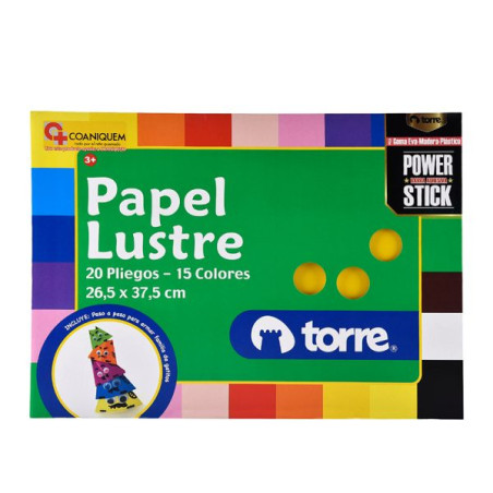 CARPETA PAPEL LUSTRE FLUORESCENTE 6 PLIEGOS TORRE