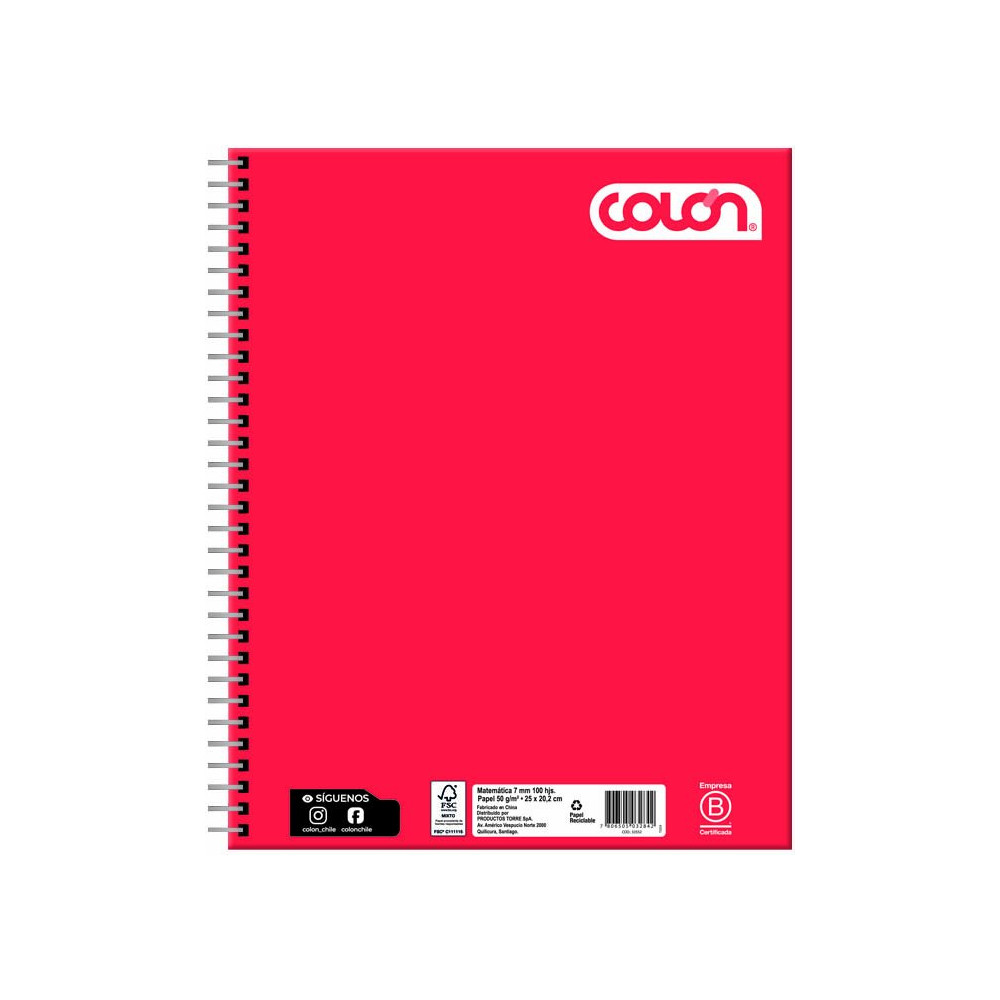 CUADERNO UNIVERSITARIO COMPOSICION 100 HJS COLON