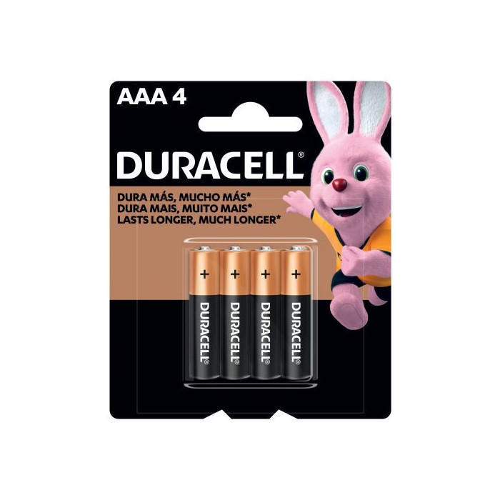 PILAS AAA DURACELL PACK 4 UND