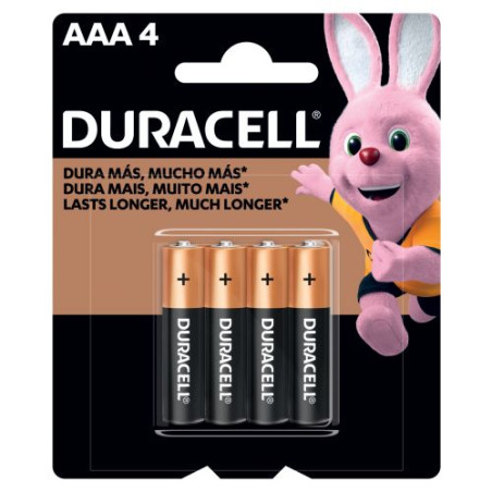 PILAS AAA DURACELL PACK 4 UND
