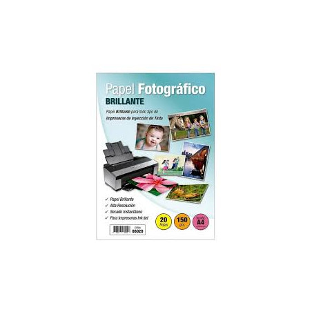 PAPEL FOTOGRAFITO A-4 150 GR ADETEC - 20 HOJAS
